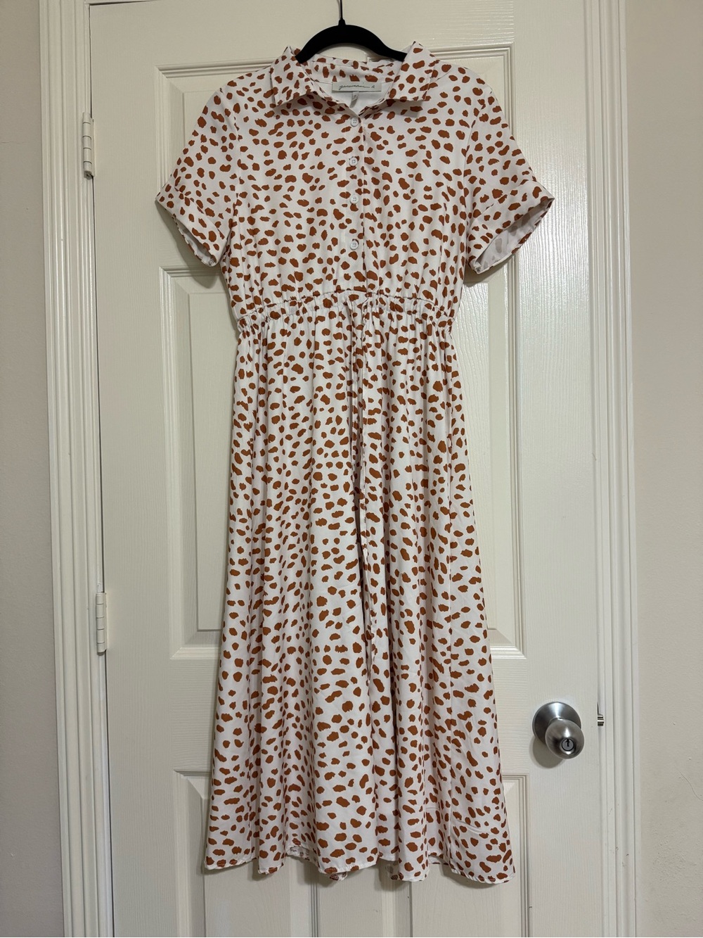 GENERATION Y White Dress with Tan Spot Print